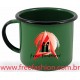 13041 CANECA ESMALTADA 160 ML VERDE ESCURO