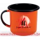 13030 CANECA ESMALTADA 160 ML LARANJA COM INTERIOR PRETO