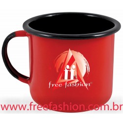 14004 CANECA ESMALTADA 370 ML VERMELHA COM INTERIOR PRETO