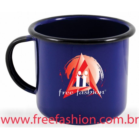 14005 CANECA ESMALTADA 370 ML AZUL ESCURO