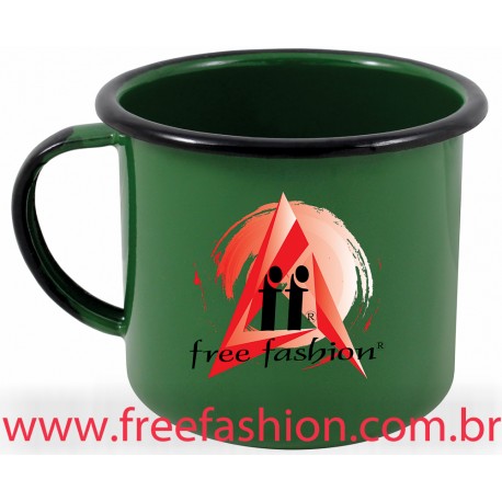 15041 CANECA ESMALTADA 670 ML VERDE ESCURO