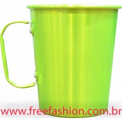 0013 CANECA CÔNICA 750 ML ALUMÍNIO COLORIDO VERDE NEON