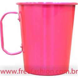 0013 CANECA CÔNICA 750 ML ALUMÍNIO COLORIDO ROSA NEON