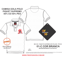 01-C CAMISA GOLA POLO PIQUET SUPREMO COR BRANCA