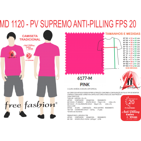 6177-E CAMISETA TRADICIONAL ANTI PILLING PINK