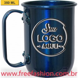 005 CANECA DE ALUMÍNIO 350 ML AZUL COLORIDA