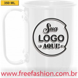 005 CANECA ALUMÍNIO 350 ML BRANCA COLORIDA