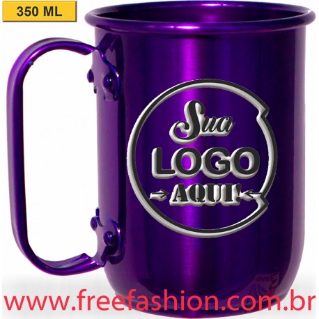 005 CANECA DE ALUMÍNIO 350 ML ROXA COLORIDA