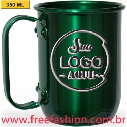 005 CANECA DE ALUMNIO 350 ML VERDE ESCURO COLORIDA