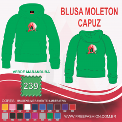 0239C BLUSA DE MOLETON FLANELADO COM CAPUZ VERDE MARANDUBA