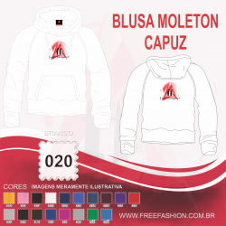 0020C BLUSA MOLETON FLANELADO COM CAPUZ BRANCO