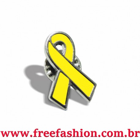 0003L PIN LAÇO FEVEREIRO AMARELO CANCER INFANTIL