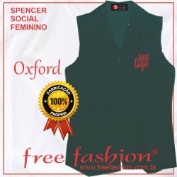 0003-O SPENCER/COLETE FEMININO OXFORD SEM MANGA GOLA BLASER