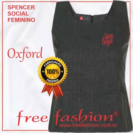 0004 SPENCER/COLETE FEMININO OXFORD DECOTE QUADRADO SEM MANGA