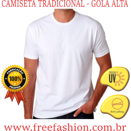 0001 CAMISETA TRADICIONAL GOLA ALTA