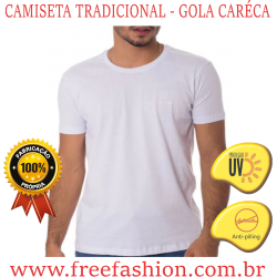 0002- CAMISETA TRADICIONAL GOLA CARÉCA ANTI PILLING COM PROTEÇÃO SOLAR