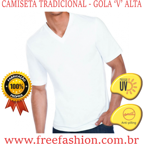 0003 CAMISETA TRADICIONAL GOLA V ALTA