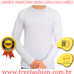 0010 CAMISETA TRADICIONAL MANGA LONGA GOLA CARÉCA ANTI PILLING COM PROTEÇÃO UV