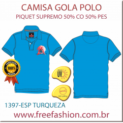 1397-ESP CAMISA GOLA POLO SUPREMO COR TURQUESA