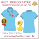 1393-M BL CAMISA GOLA POLO BABY LOOK COR AZUL ESCOLA