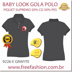 9226-E BL CAMISA GOLA POLO BABY LOOK COR GRAFITE