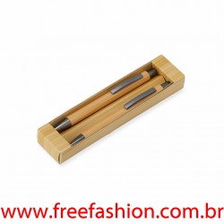 14855 Conjunto Caneta e Lapiseira Bambu
