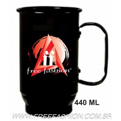 0011 CANECA ALUMÍNIO PRETA 440 ML