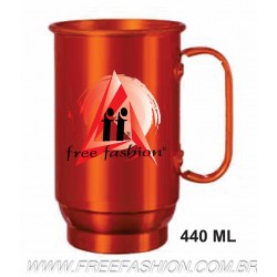 0011 CANECA ALUMÍNIO LARANJA 440 ML