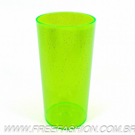 0320G Long Drink Economico 320 ML Verde Neon Glitter