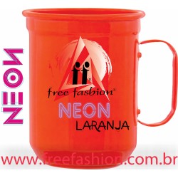 003 CANECA DE ALUMÍNIO 600 ML COR LARANJA NEON